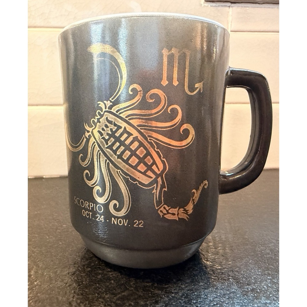 Scorpio Oct. 24-Nov. 22 Sign of the Scorpion Coffee Mug, Anchor Hocking (Used)